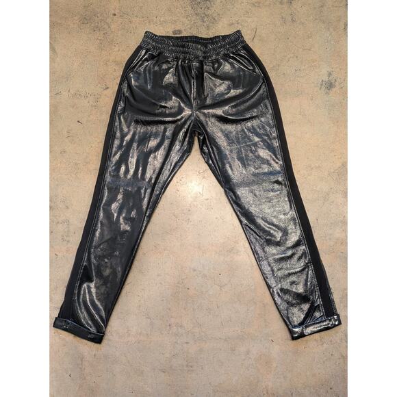 David Lerner Liquid Shine Cuffed Tapered Joggers Size S NWT Sold Out - Picture 2 of 7